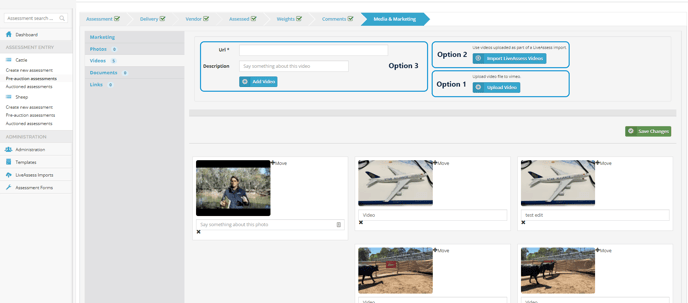 Uploading images and video during assessment entry